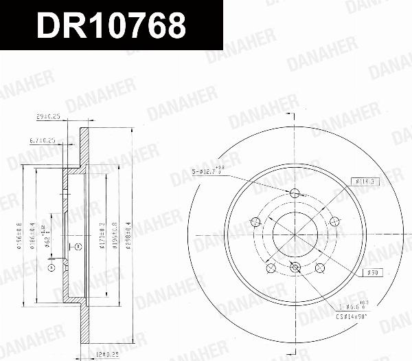 Danaher DR10768 - Гальмівний диск autocars.com.ua