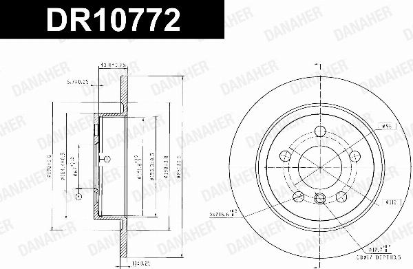 Danaher DR10772 - Гальмівний диск autocars.com.ua