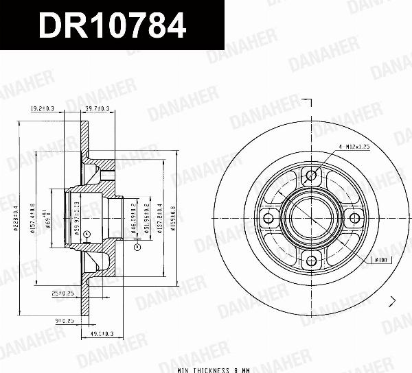 Danaher DR10784 - Гальмівний диск autocars.com.ua