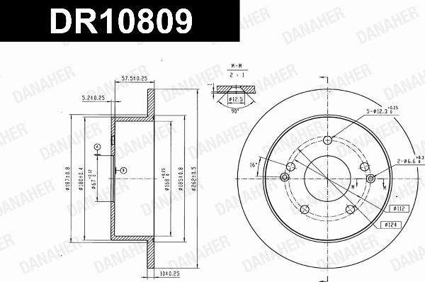 Danaher DR10809 - Гальмівний диск autocars.com.ua