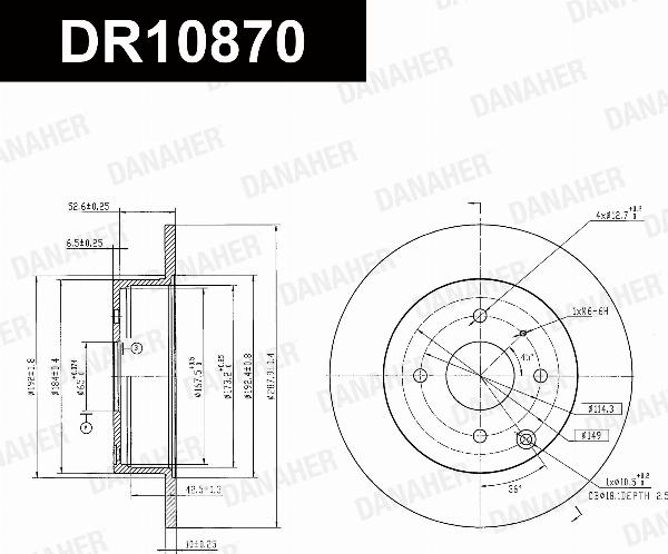 Danaher DR10870 - Гальмівний диск autocars.com.ua
