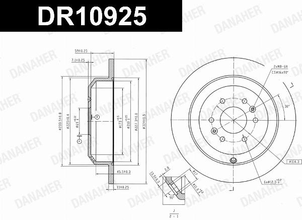 Danaher DR10925 - Гальмівний диск autocars.com.ua