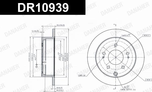 Danaher DR10939 - Гальмівний диск autocars.com.ua