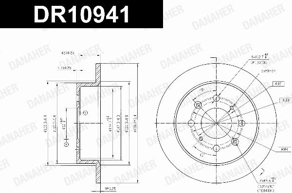 Danaher DR10941 - Гальмівний диск autocars.com.ua