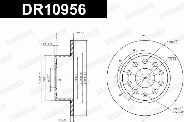 Danaher DR10956 - Гальмівний диск autocars.com.ua