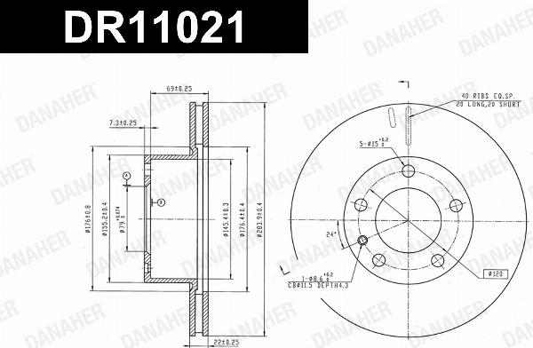 Danaher DR11021 - Гальмівний диск autocars.com.ua