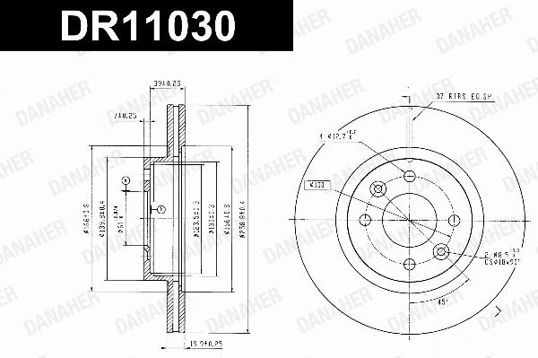 Danaher DR11030 - Гальмівний диск autocars.com.ua