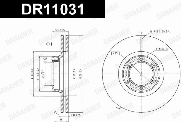 Danaher DR11031 - Гальмівний диск autocars.com.ua