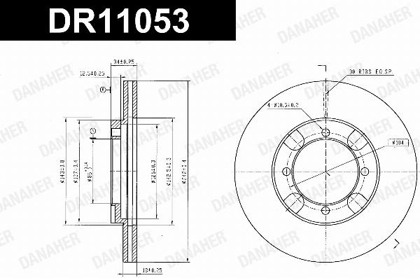 Danaher DR11053 - Гальмівний диск autocars.com.ua