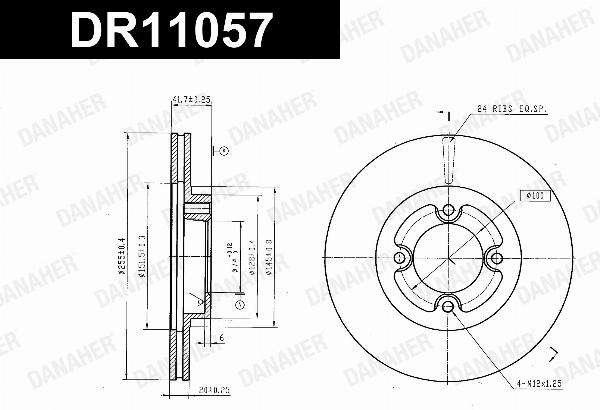 Danaher DR11057 - Гальмівний диск autocars.com.ua