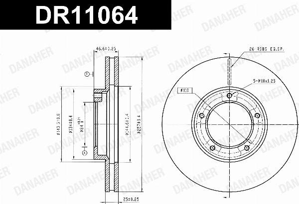 Danaher DR11064 - Гальмівний диск autocars.com.ua