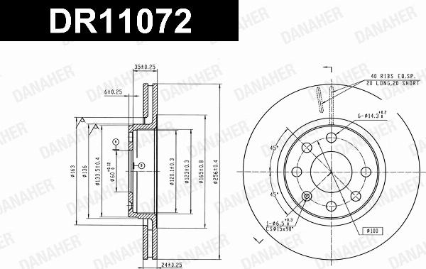 Danaher DR11072 - Гальмівний диск autocars.com.ua