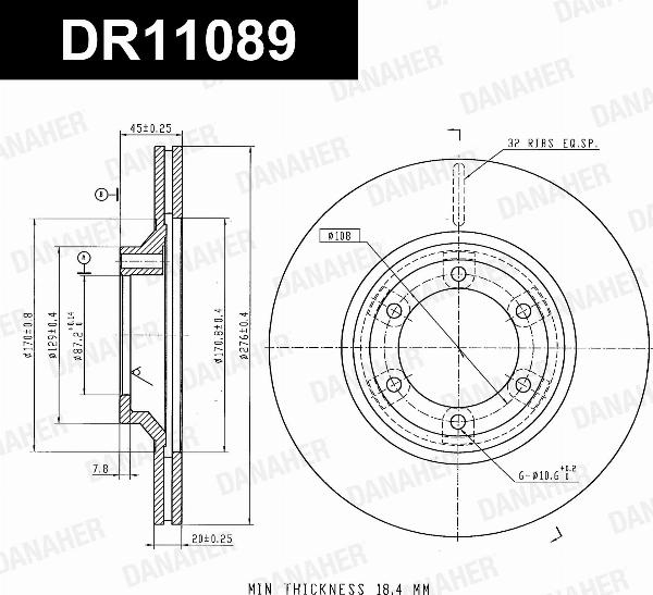Danaher DR11089 - Гальмівний диск autocars.com.ua