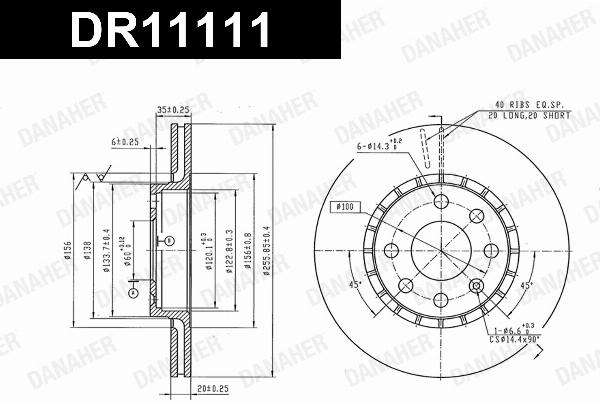 Danaher DR11111 - Гальмівний диск autocars.com.ua