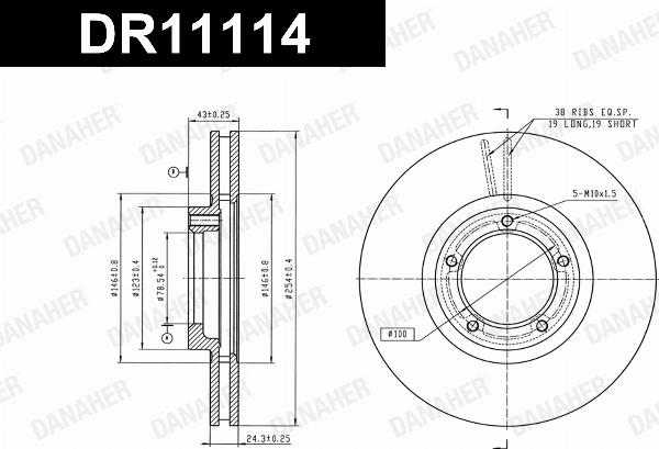 Danaher DR11114 - Гальмівний диск autocars.com.ua