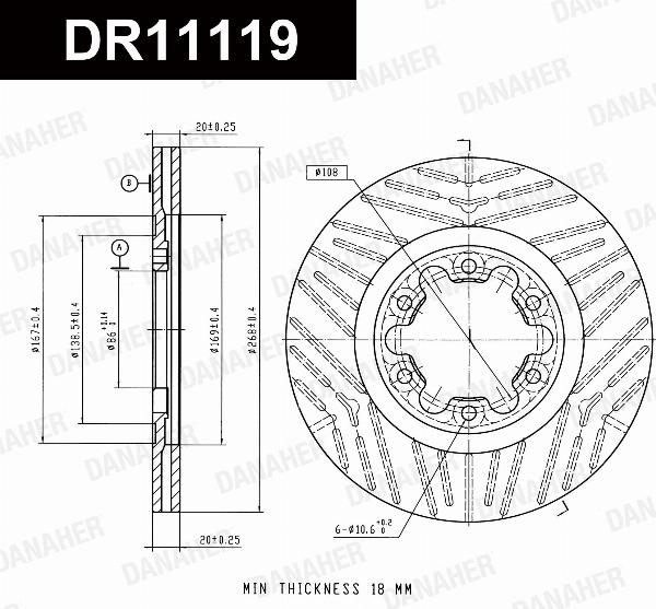Danaher DR11119 - Гальмівний диск autocars.com.ua