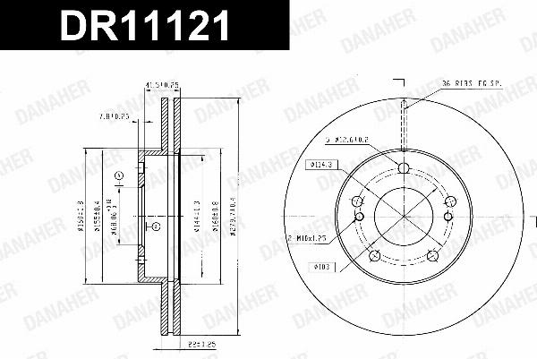 Danaher DR11121 - Гальмівний диск autocars.com.ua