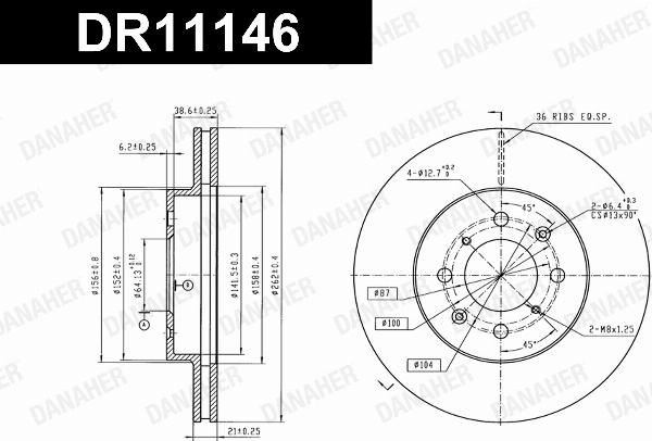 Danaher DR11146 - Гальмівний диск autocars.com.ua