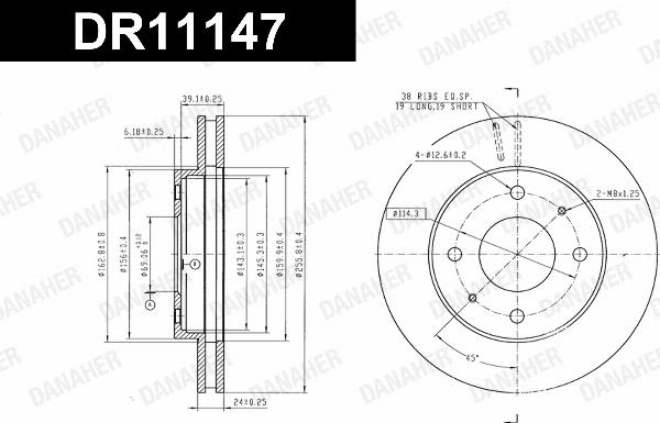 Danaher DR11147 - Гальмівний диск autocars.com.ua
