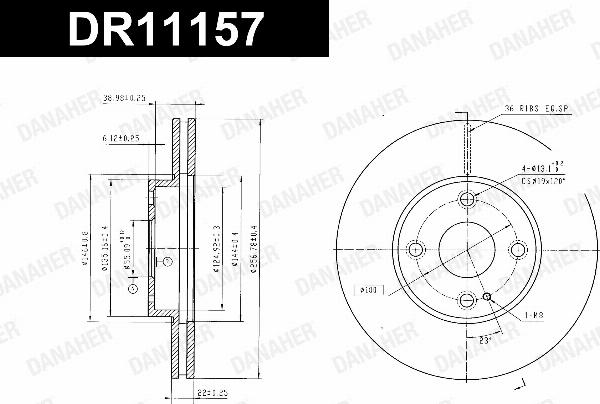 Danaher DR11157 - Гальмівний диск autocars.com.ua