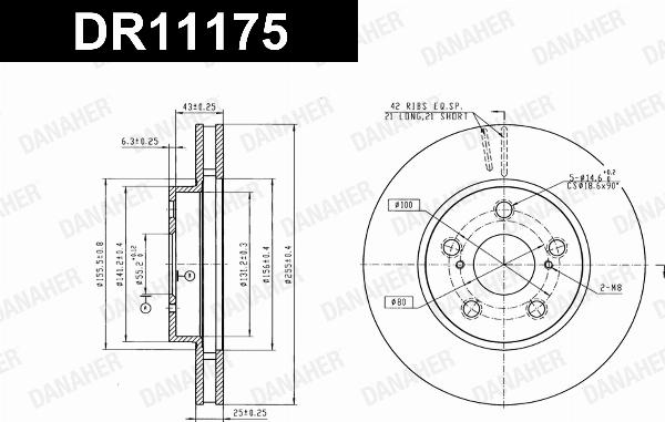 Danaher DR11175 - Гальмівний диск autocars.com.ua