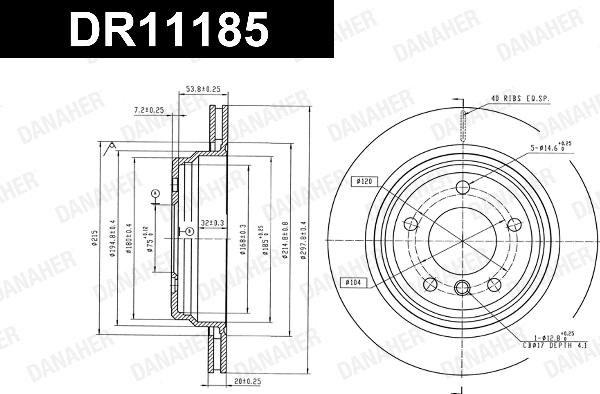Danaher DR11185 - Гальмівний диск autocars.com.ua