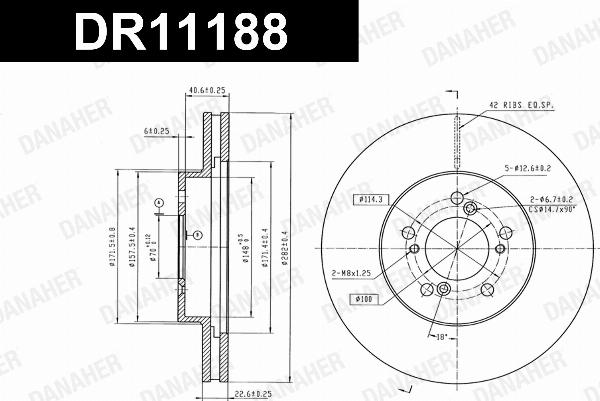 Danaher DR11188 - Гальмівний диск autocars.com.ua