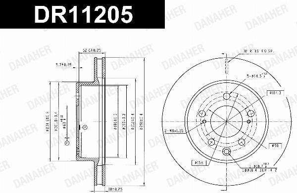 Danaher DR11205 - Гальмівний диск autocars.com.ua