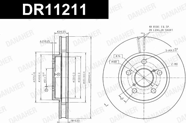 Danaher DR11211 - Гальмівний диск autocars.com.ua