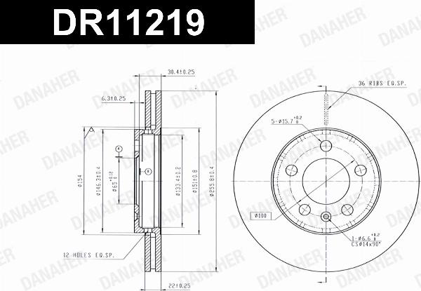 Danaher DR11219 - Гальмівний диск autocars.com.ua