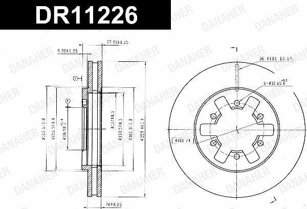 Danaher DR11226 - Гальмівний диск autocars.com.ua