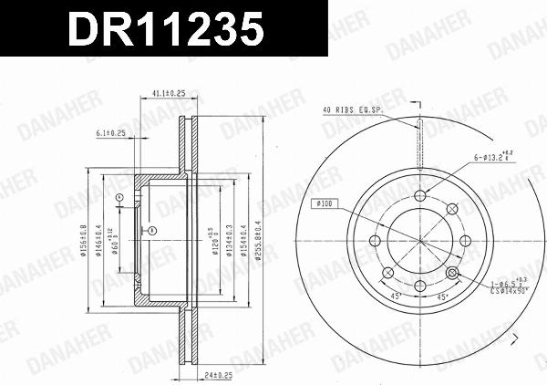 Danaher DR11235 - Гальмівний диск autocars.com.ua