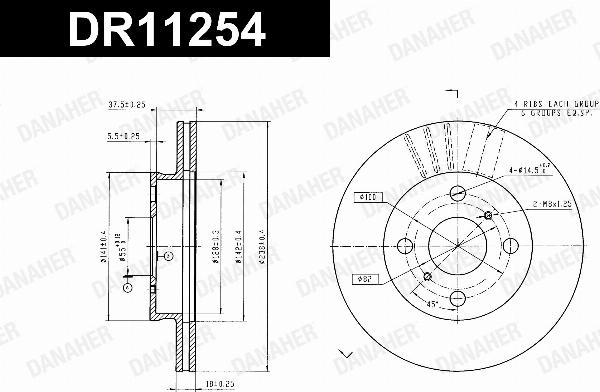 Danaher DR11254 - Гальмівний диск autocars.com.ua