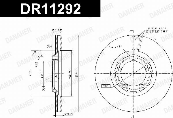 Danaher DR11292 - Гальмівний диск autocars.com.ua