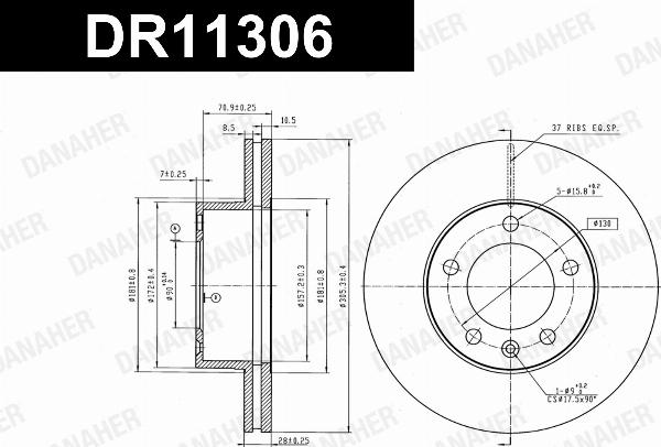 Danaher DR11306 - Гальмівний диск autocars.com.ua