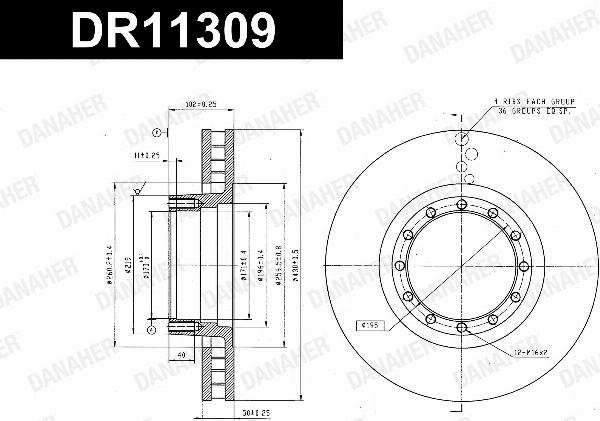 Danaher DR11309 - Гальмівний диск autocars.com.ua