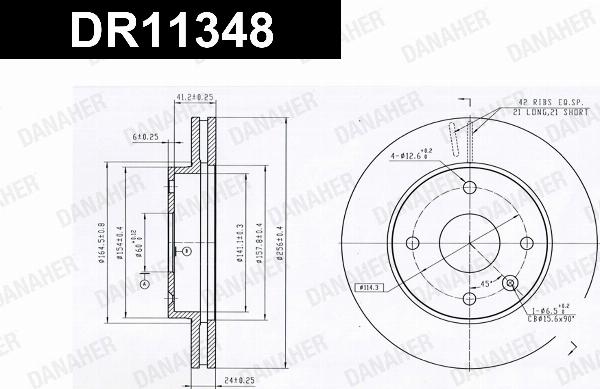 Danaher DR11348 - Гальмівний диск autocars.com.ua