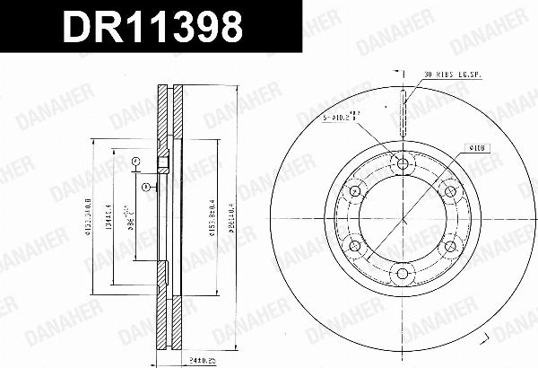 Danaher DR11398 - Гальмівний диск autocars.com.ua
