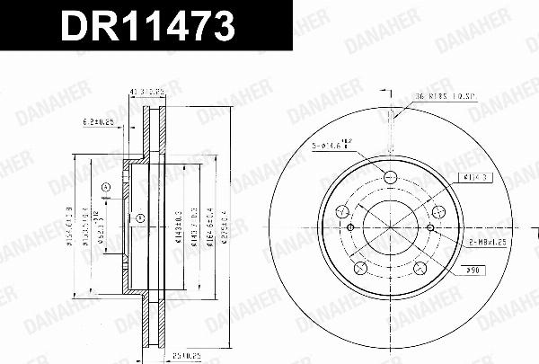 Danaher DR11473 - Гальмівний диск autocars.com.ua