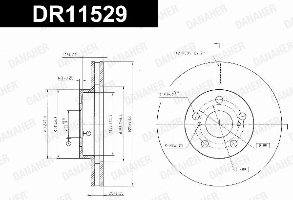 Danaher DR11529 - Гальмівний диск autocars.com.ua