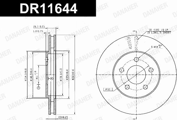 Danaher DR11644 - Гальмівний диск autocars.com.ua