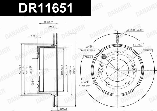 Danaher DR11651 - Гальмівний диск autocars.com.ua