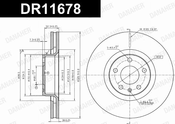 Danaher DR11678 - Гальмівний диск autocars.com.ua