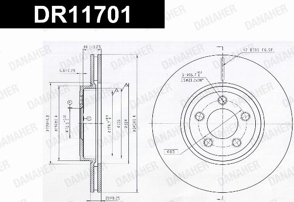 Danaher DR11701 - Гальмівний диск autocars.com.ua