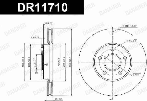 Danaher DR11710 - Гальмівний диск autocars.com.ua