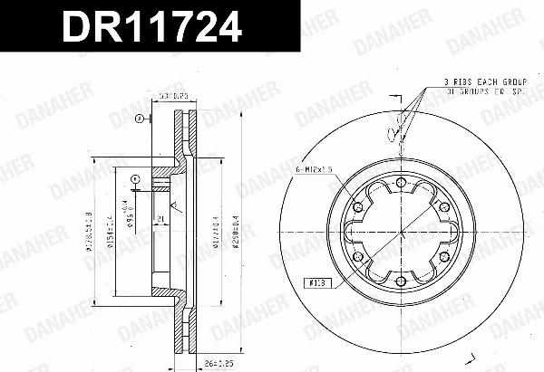 Danaher DR11724 - Гальмівний диск autocars.com.ua