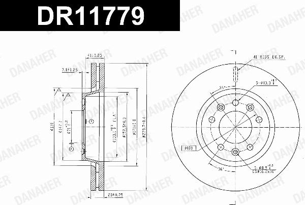 Danaher DR11779 - Гальмівний диск autocars.com.ua