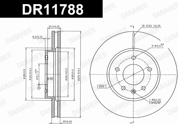 Danaher DR11788 - Гальмівний диск autocars.com.ua