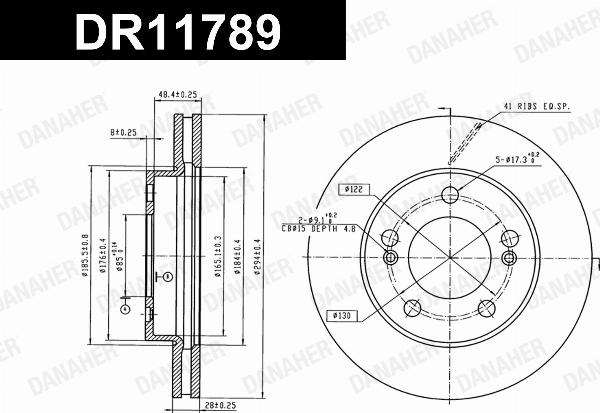 Danaher DR11789 - Гальмівний диск autocars.com.ua