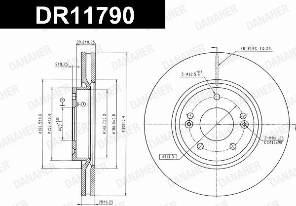 Danaher DR11790 - Гальмівний диск autocars.com.ua